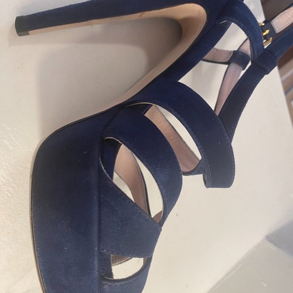 Miu Miu Navy Blue Strappy Sandals - Picture 8 of 9